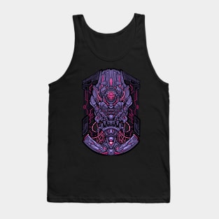 cool purple mecha robot head Tank Top